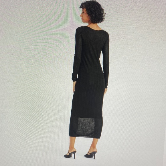 (Reduced Price!!!) Women's Long Sleeve Sheer Maxi  Dress - A New Day Black - Picture 2 of 9
